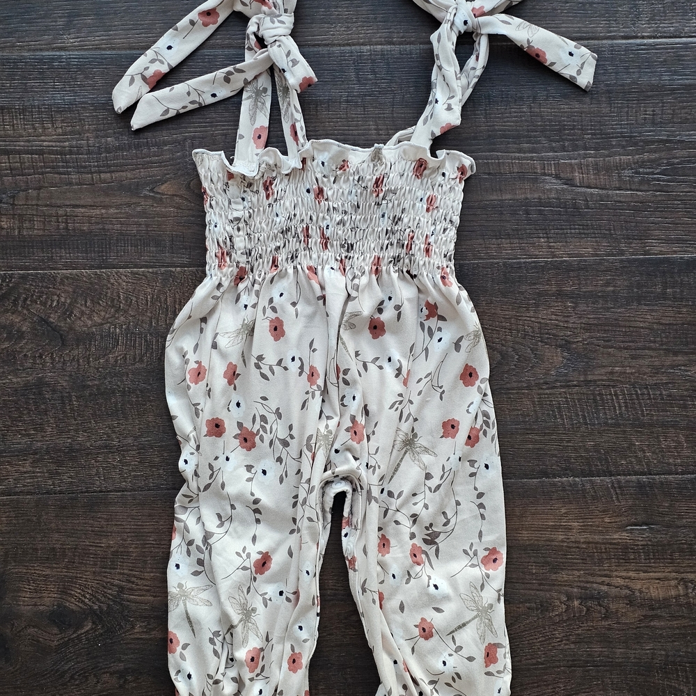 Floral Print Kids Jumpsuit